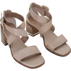 Donald J Pliner Women's Helen Beige Embossed Leather Sandals Women's US 8.5